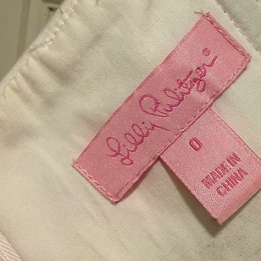 Lilly Pulitzer EUC Size 0 Pretty Yellow Pink Green Strapless Mini Sundress (616) - Picture 11 of 13